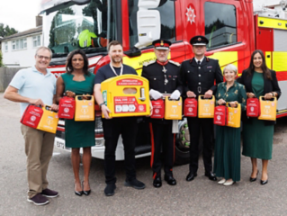 75th defibrillator donation by Hearts for Herts Charity keeps Hertfordshire fire stations rescue ready!